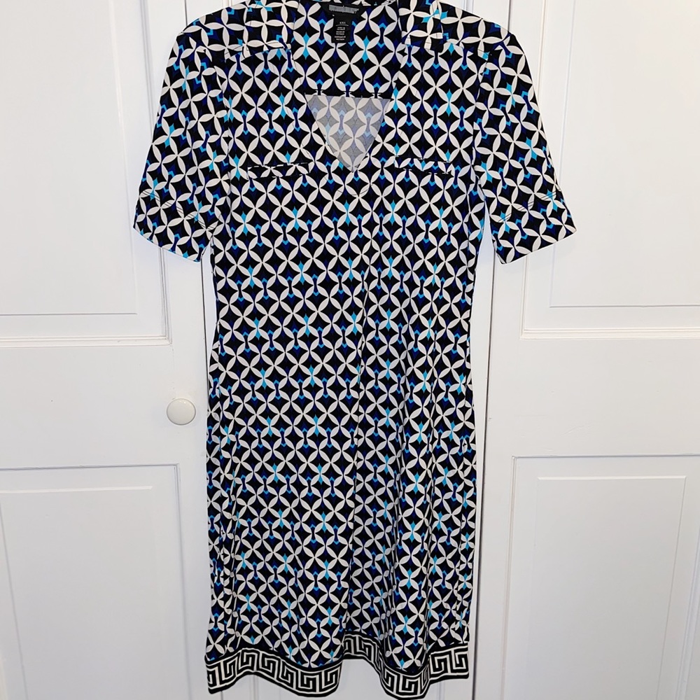 White House Black Market Patterned Collared Dress